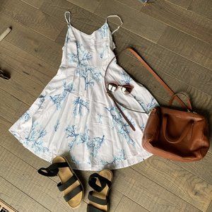Old Navy Fit and Flare Dress- Blue Coral